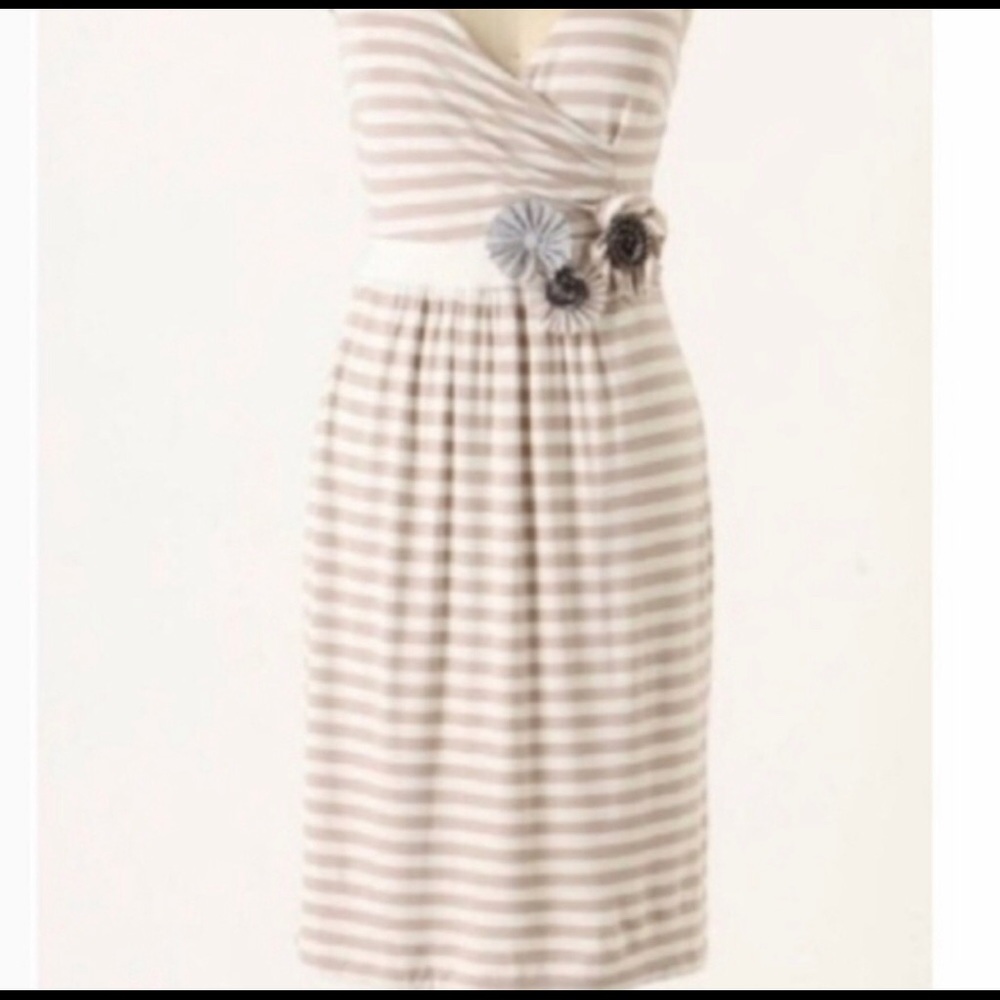 Anthropologie Little Yellow Button dress